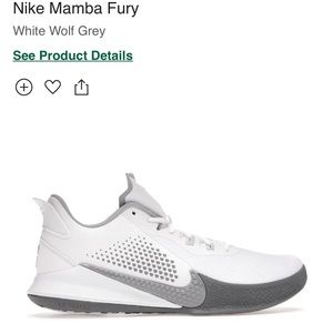 Nike Mamba Fury White Wolf/Grey Pure Platinum Basketball shoes